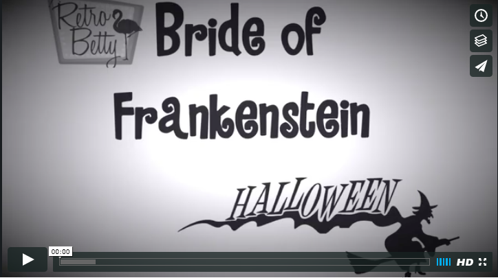 vintage halloween Bride of Frankenstein hair tutorial